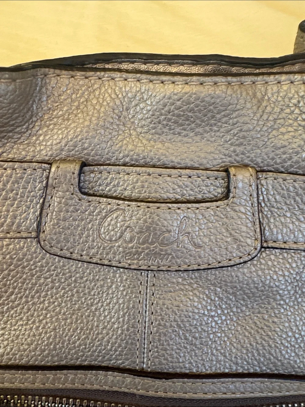 Coach Gray Leather Hand Bag Purse